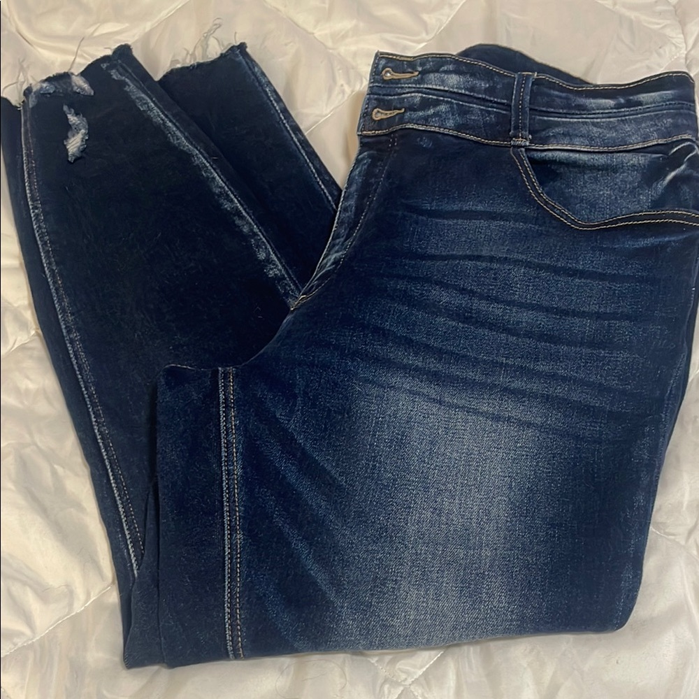 KanCan Blue Skinny Jeans with Faded Look